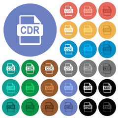 CDR file format round flat multi colored icons