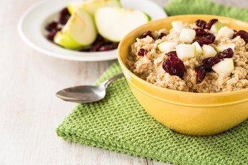 Oatmeal With Apples and Cranberries Healthy Breakfast Cereal