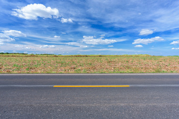 Asphalt road and countryside views