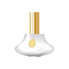 Realistic cosmetic products. Beautiful figured glass bottle, with fragrant perfume.