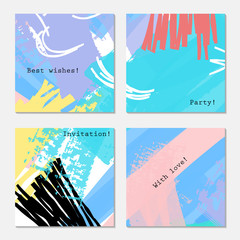 Rough strokes black pink purple