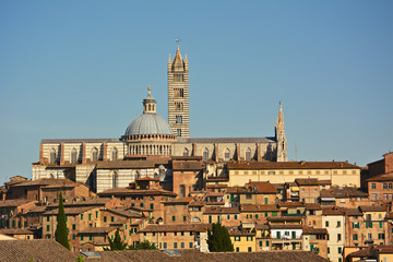 Fototapeta premium Citta di Siena, edifici medievali in Toscana italia