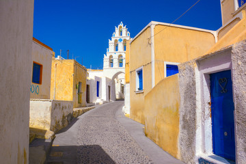 Panorama Greek island of Santorini In summer
