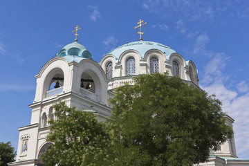 Cupolas of St. Nicholas Cathedral in Evpatoria, Crimea, Russia
