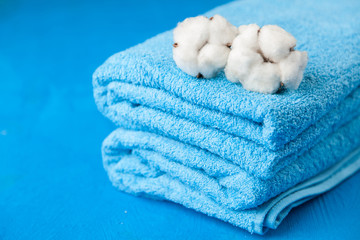 Soft blue towels