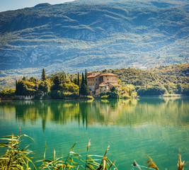 Fototapeta premium Toblino lake with castle