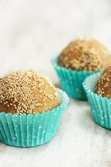 Churma Ladoo / laddu - Indian festival sweets, selective focus