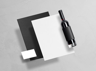 Mock up. Template for brand identification. Blank objects for placing your design. Black folder,...