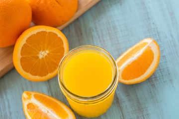 Glass of Fresh Orange Juice From Above