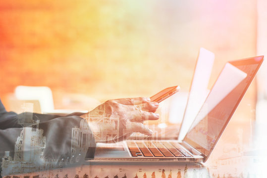 Businessman working on a desk