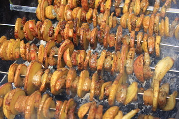 shashliks from potatoes and bacon