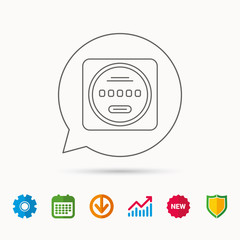 Electricity power counter icon. Measurement sign.