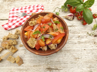 Mediterranean Italian cuisine. Panzanella salad