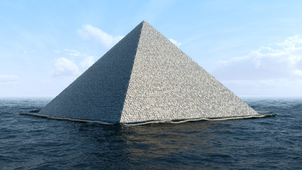ancient pyramids on the surface of the ocean
