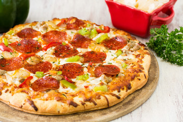 Pizza With Pepperoni Cheese Parsley