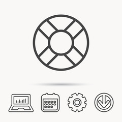 Lifebuoy icon. Lifebelt sign.
