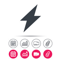 Lightning icon. Electricity energy power sign.