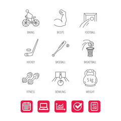 Ice hockey, football and basketball icons.