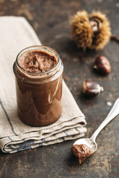 Food: Homemade creme de marrons (with chocolate), sweet chestnut spread