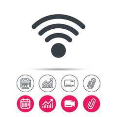 Wifi icon. Wireless internet sign.