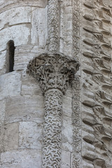 Cifte Minareli Medrese wall detail in Sivas City,Turkey.