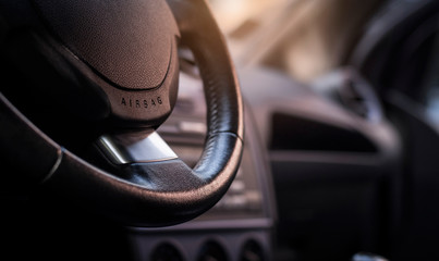 Fototapeta na wymiar Airbag sign of safety in modern car