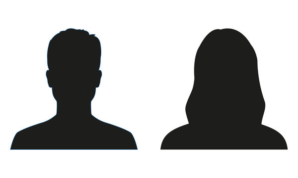 Man and woman silhouette. People avatar profile or icon. Vector illustration.