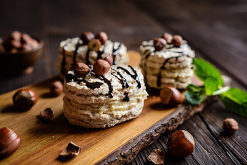 Hazelnut Meringues filled with hazelnut cream
