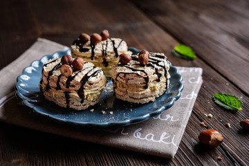 Hazelnut Meringues filled with hazelnut cream