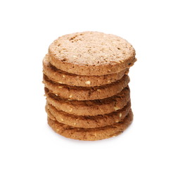 round biscuit isolated on white background