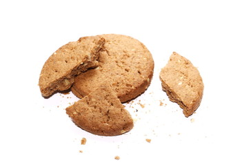 round biscuit isolated on white background