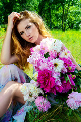 Fototapeta premium bouquet of peony