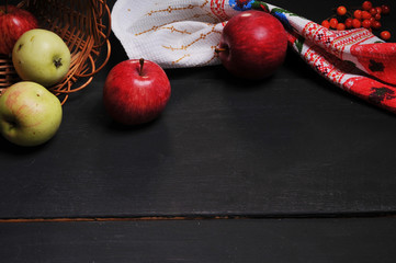 Autumn still life of apples