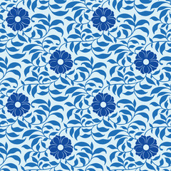 China floral pattern blue