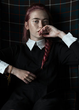 beautiful young girl with red hair