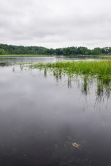 Water reflections on a fresh water lake
