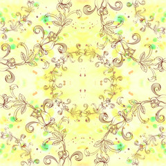 Wreath of roses - decorative composition on a watercolor background. Seamless pattern.Use printed materials, signs, items, websites, maps, posters, postcards, packaging.