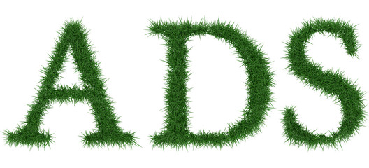 Ads - 3D rendering fresh Grass letters isolated on whhite background.