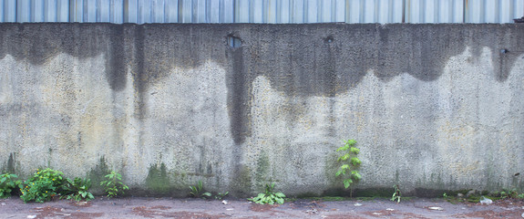Fence of concrete slabs