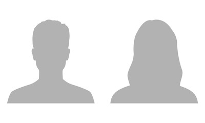 Man and woman avatar profile. Male and Female face silhouette or icon. Vector illustration. - obrazy, fototapety, plakaty