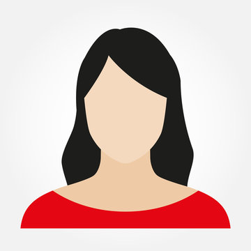 Woman avatar profile. Female face icon. Vector illustration.