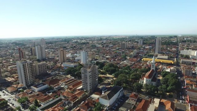Aerial view in Sertozinho city, Sao Paulo, Brazil 
