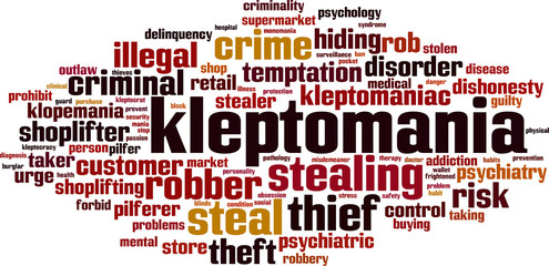 Kleptomania word cloud