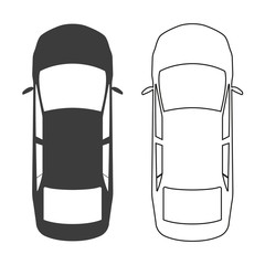 Naklejka premium Car icon. Top view. Vector illustration.
