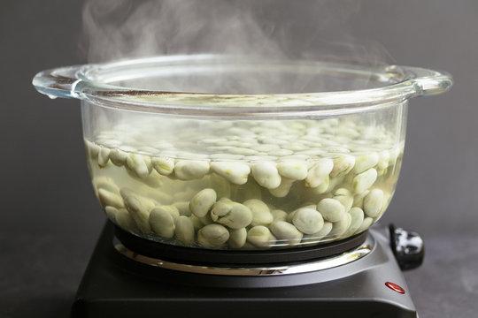 Boiling fava beans