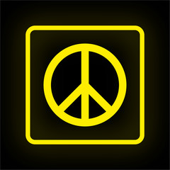 Neon Button App - Peace-Symbol