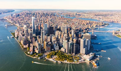 Fototapete Luftbild Luftaufnahme von Lower Manhattan New York City