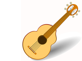 Obraz na płótnie Canvas guitar acoustic . The six strings . Vector illustration .