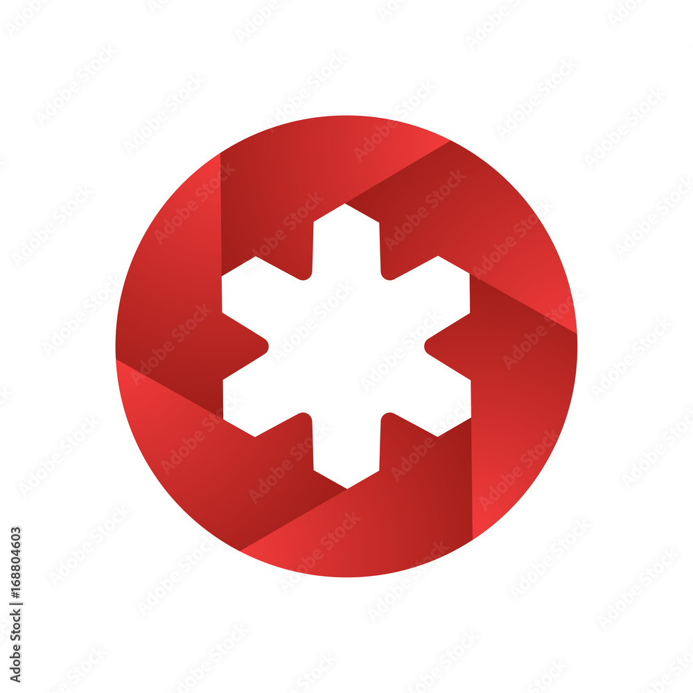 Aufkleber design abstract shutter and star logo. infinite cross ribbon vector design icon template. creative l