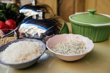 fresh ingredients for preparing food
